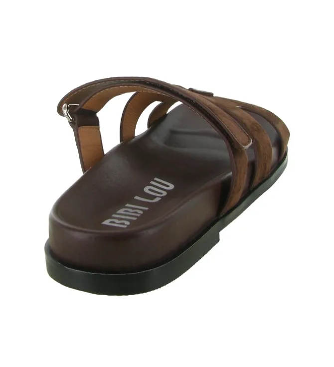 sandales et nu pieds - Mule Sabot - femme - Nubuck - Marron - Bibi lou