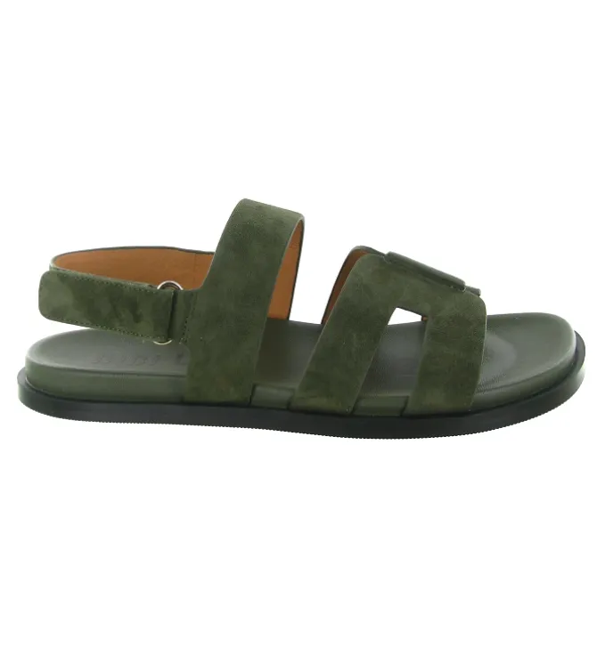 sandales et nu pieds - Mule Sabot - femme - Nubuck - Kaki - Bibi lou