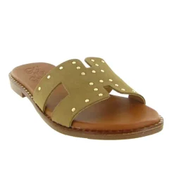 sandales et nu pieds - Mule Sabot - femme - Nubuck - Beige - Oh my sandals