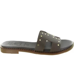 sandales et nu pieds - Mule Sabot - femme - Nubuck - Marron - Oh my sandals