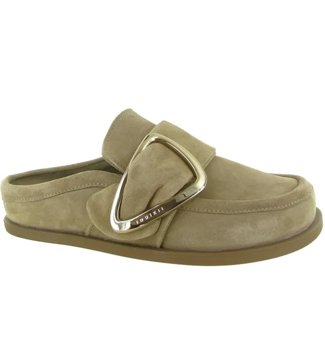 sandales et nu pieds - Mule Sabot - femme - Nubuck - Taupe - Inuikii