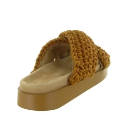 sandales et nu pieds - Mule Sabot - femme - Coton - Marron - Inuikii