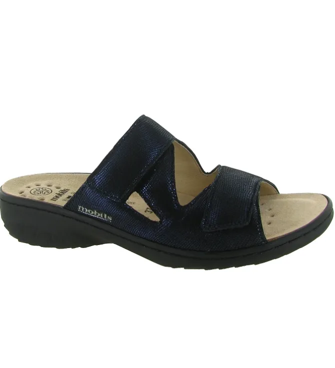 sandales et nu pieds - Mule Sabot - femme - Cuir - Bleu - Mephisto