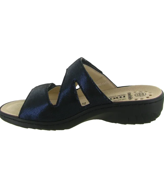 sandales et nu pieds - Mule Sabot - femme - Cuir - Bleu - Mephisto