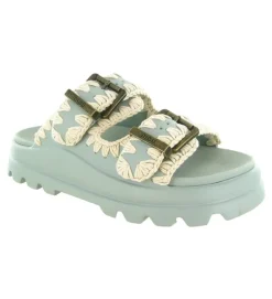 sandales et nu pieds - Mule Sabot - femme - Caoutchouc - Bleu - Mou