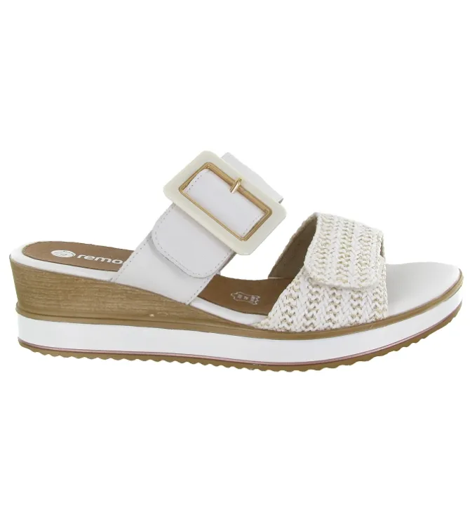 sandales et nu pieds - Mule Sabot - femme - Cuir - Blanc - Remonte