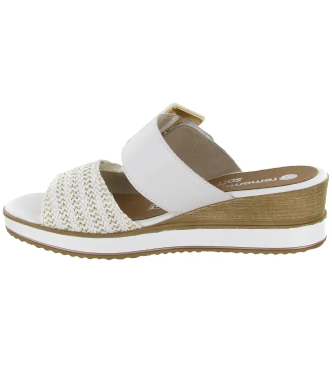sandales et nu pieds - Mule Sabot - femme - Cuir - Blanc - Remonte