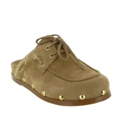 sandales et nu pieds - Mule Sabot - femme - Nubuck - Taupe - Alpe