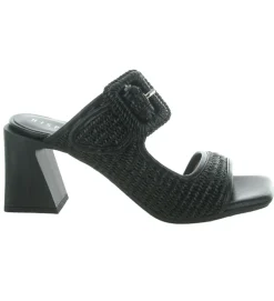 sandales et nu pieds - Mule Sabot - femme - Cuir - Noir - Hispanitas