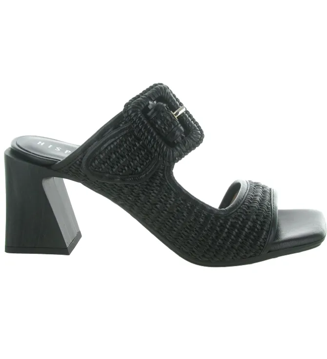 sandales et nu pieds - Mule Sabot - femme - Cuir - Noir - Hispanitas