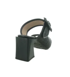 sandales et nu pieds - Mule Sabot - femme - Cuir - Noir - Hispanitas
