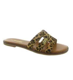 sandales et nu pieds - Mule Sabot - femme - Cuir - Léopard - Les tropeziennes