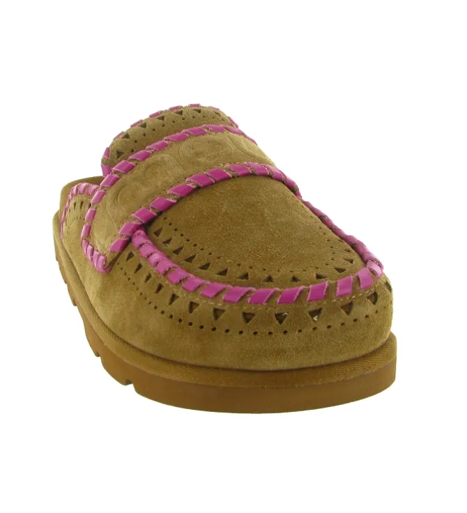 sandales et nu pieds - Mule Sabot - femme - Nubuck - Chestnut - Mou