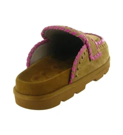 sandales et nu pieds - Mule Sabot - femme - Nubuck - Chestnut - Mou