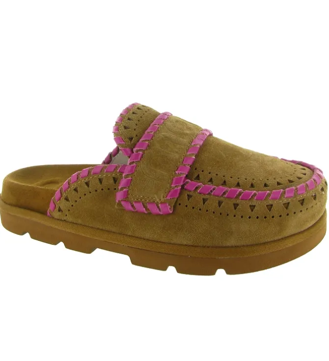 sandales et nu pieds - Mule Sabot - femme - Nubuck - Chestnut - Mou