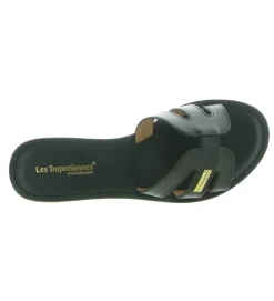 sandales et nu pieds - Mule Sabot - femme - Cuir - Noir - Les tropeziennes