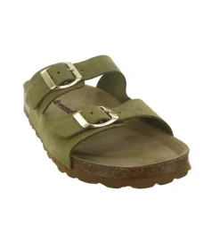 sandales et nu pieds - Mule Sabot - femme - Nubuck - Kaki - Armando