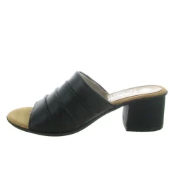 sandales et nu pieds - Mule Sabot - femme - Cuir - Noir - Rieker