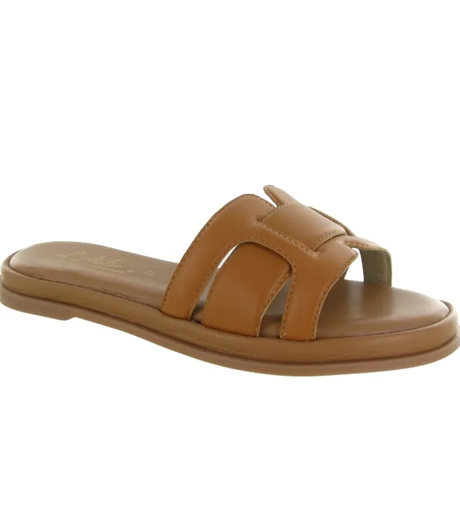sandales et nu pieds - Mule Sabot - femme - Cuir - Marron - Atelier tropezien
