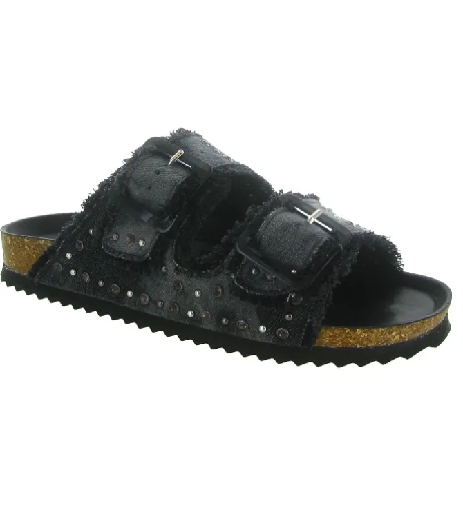 sandales et nu pieds - Mule Sabot - femme - Jeans - Noir - Colors of california