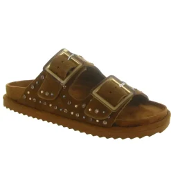 sandales et nu pieds - Mule Sabot - femme - Nubuck - Chestnut - Colors of california