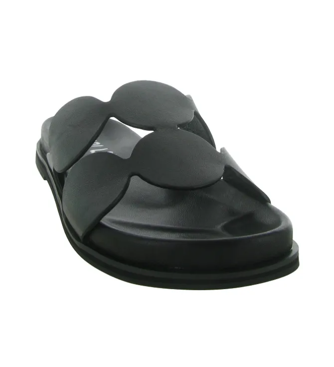 sandales et nu pieds - Mule Sabot - femme - Cuir - Noir - Bibi lou