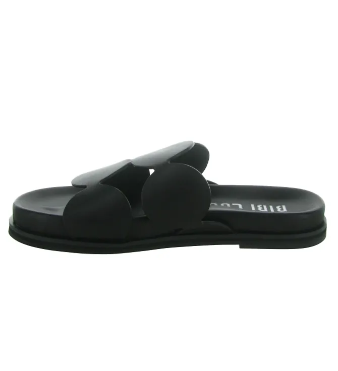 sandales et nu pieds - Mule Sabot - femme - Cuir - Noir - Bibi lou