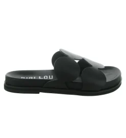 sandales et nu pieds - Mule Sabot - femme - Cuir - Noir - Bibi lou