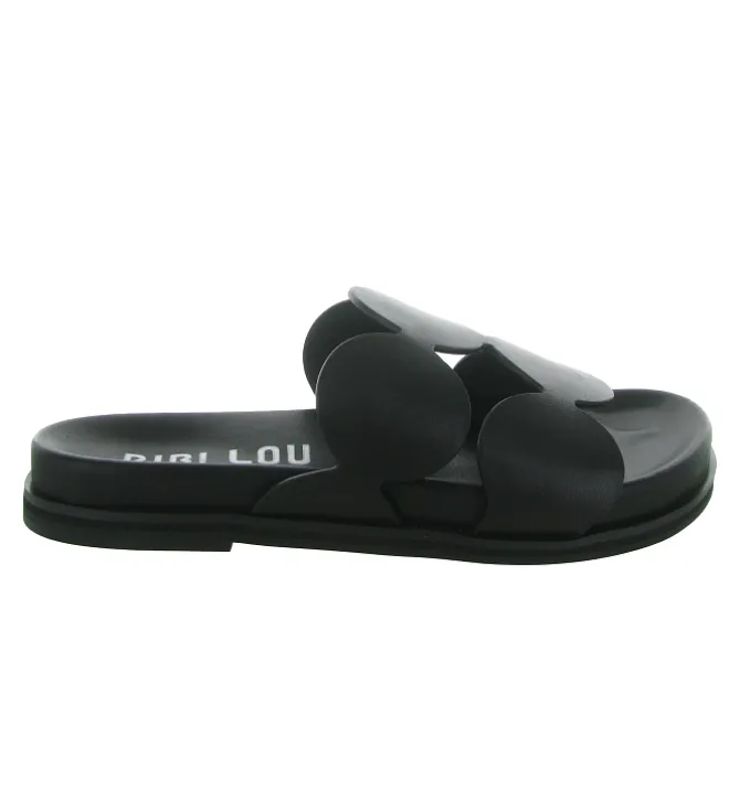 sandales et nu pieds - Mule Sabot - femme - Cuir - Noir - Bibi lou