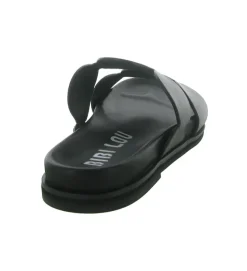 sandales et nu pieds - Mule Sabot - femme - Cuir - Noir - Bibi lou