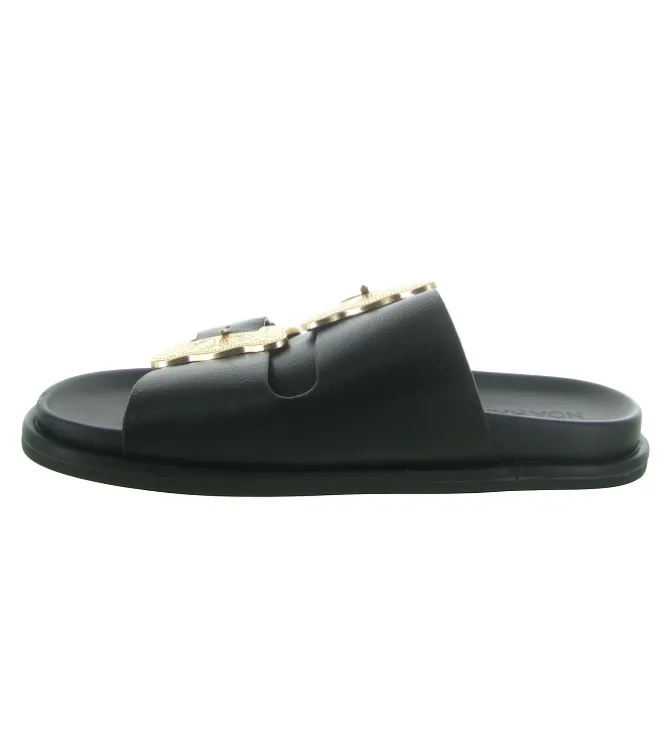 sandales et nu pieds - Mule Sabot - femme - Cuir - Noir - Noa harmon