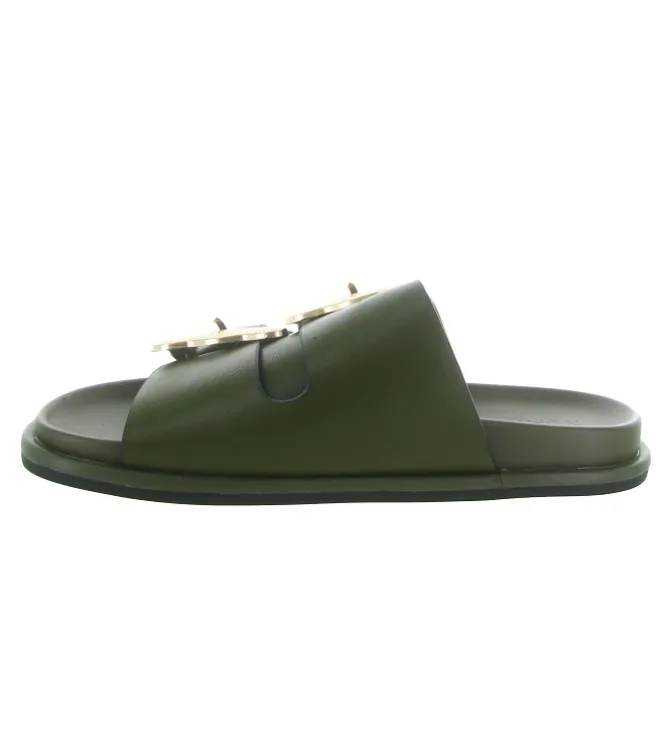 sandales et nu pieds - Mule Sabot - femme - Cuir - Kaki - Noa harmon