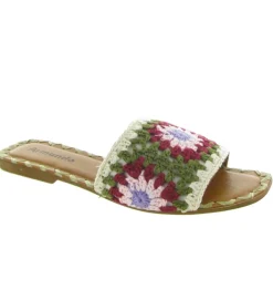 sandales et nu pieds - Mule Sabot - femme - Cuir - Vert - Donna lucca