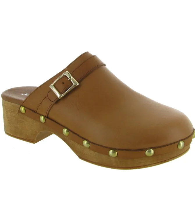 sandales et nu pieds - Mule Sabot - femme - Cuir - Marron - Xapatan