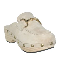 sandales et nu pieds - Mule Sabot - femme - Nubuck - Beige - Alpe