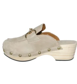 sandales et nu pieds - Mule Sabot - femme - Nubuck - Beige - Alpe