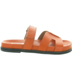 sandales et nu pieds - Mule Sabot - femme - Cuir - Orange - Bibi lou