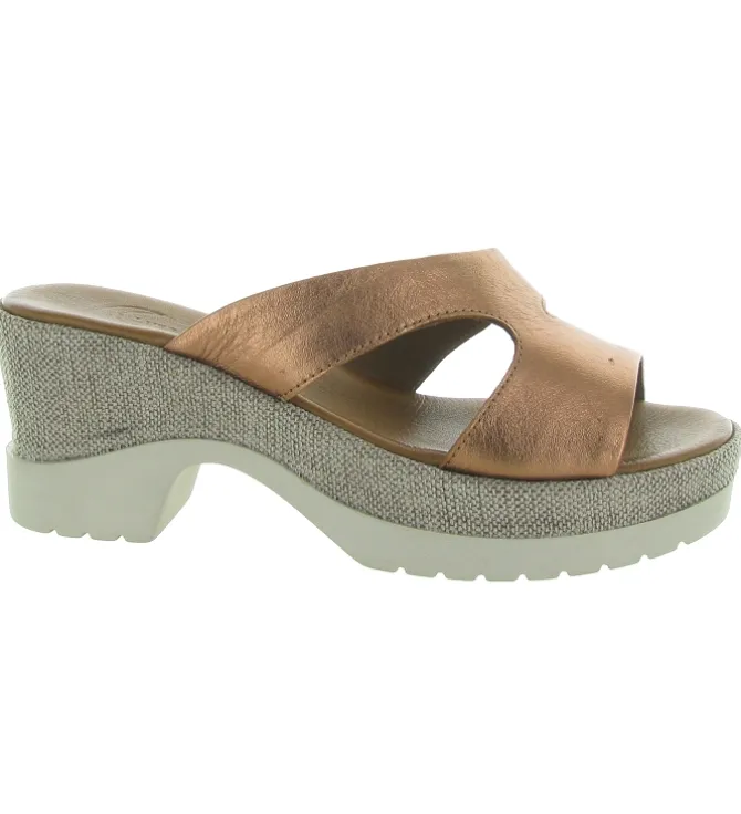 sandales et nu pieds - Mule Sabot - femme - Cuir - Rose - Lune et lautre