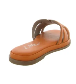 sandales et nu pieds - Mule Sabot - femme - Cuir - Orange - Atelier tropezien