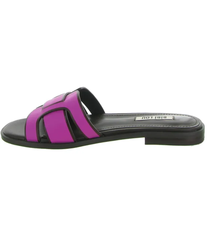 sandales et nu pieds - Mule Sabot - femme - Cuir - Rose - Bibi lou