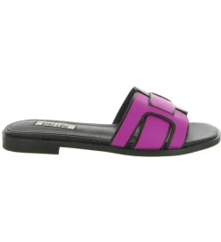 sandales et nu pieds - Mule Sabot - femme - Cuir - Rose - Bibi lou