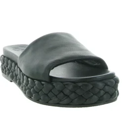 sandales et nu pieds - Mule Sabot - femme - Cuir - Noir - Unisa