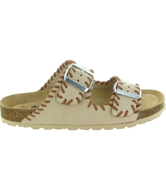 sandales et nu pieds - Mule Sabot - femme - Cuir - Beige - Armando