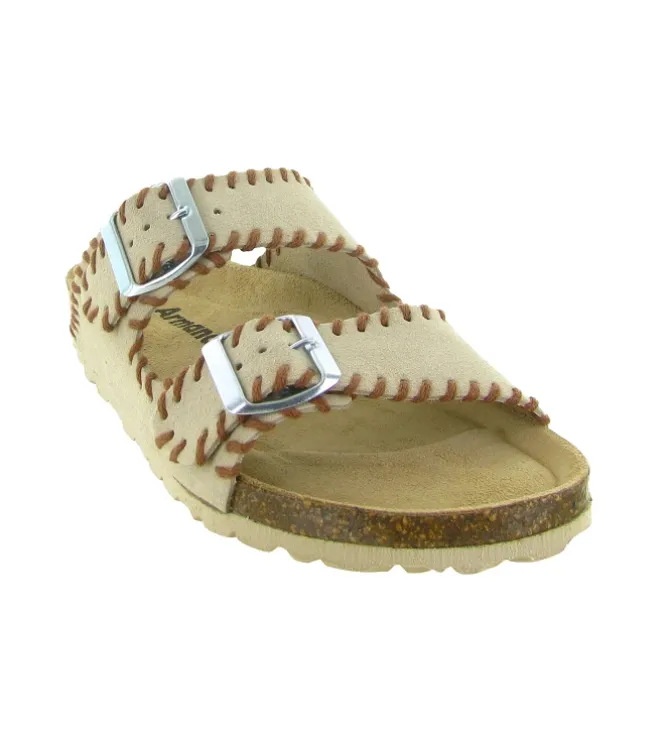 sandales et nu pieds - Mule Sabot - femme - Cuir - Beige - Armando