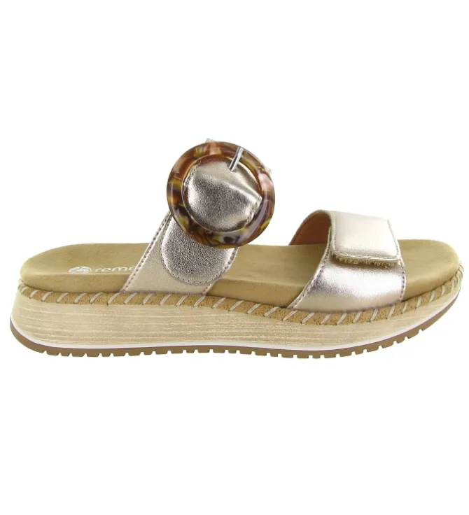 sandales et nu pieds - Mule Sabot - femme - Cuir - Argent - Remonte