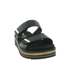 sandales et nu pieds - Mule Sabot - femme - Cuir - Noir - Remonte