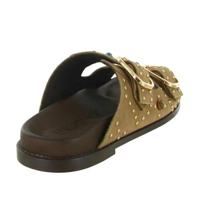 sandales et nu pieds - Mule Sabot - femme - Nubuck - Beige - Inuovo