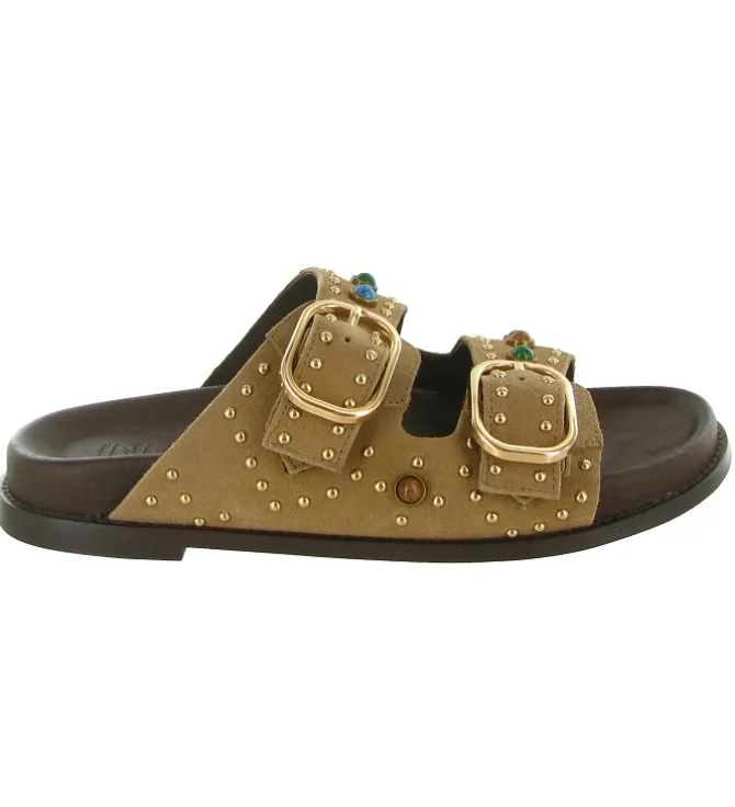 sandales et nu pieds - Mule Sabot - femme - Nubuck - Beige - Inuovo