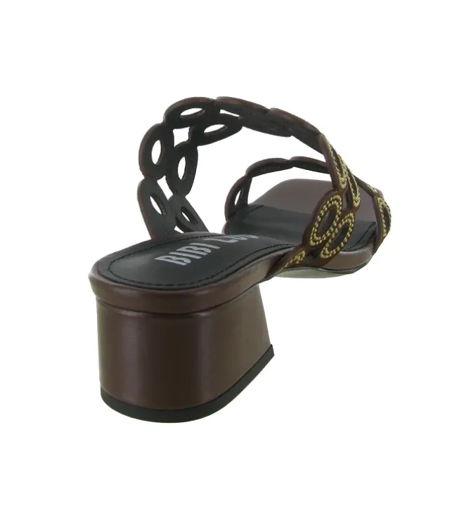 sandales et nu pieds - Mule Sabot - femme - Cuir - Marron - Bibi lou