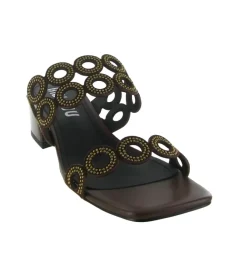 sandales et nu pieds - Mule Sabot - femme - Cuir - Marron - Bibi lou